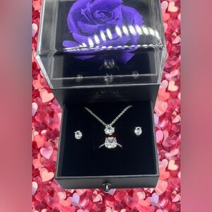 925 Sterling Silver Zirconia, Earrings, 
Necklace
Sz. 8 Ring w/box.
NEW